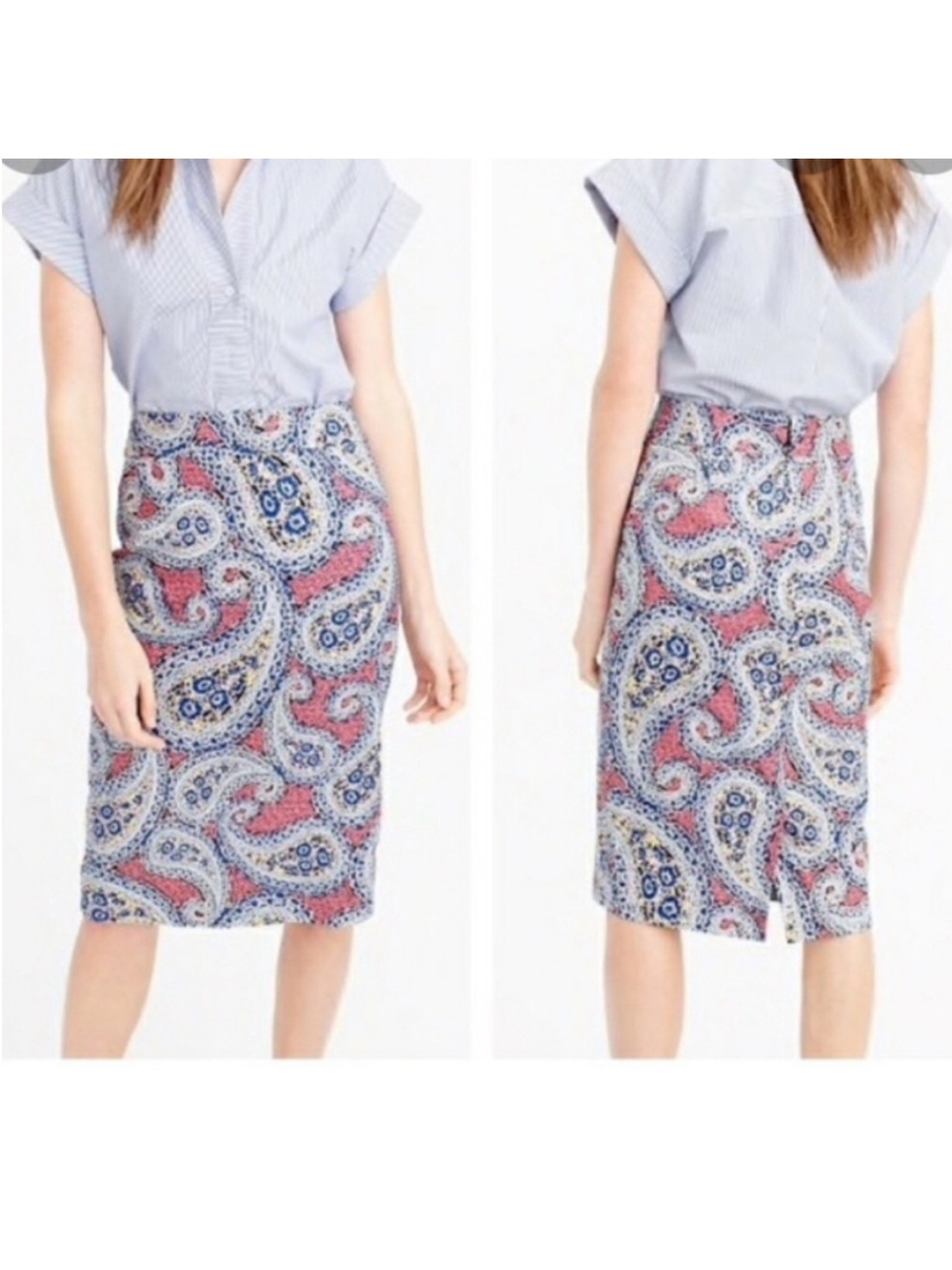 J.Crew No 2 Pencil Skirt in Paisley NWT - Size 0